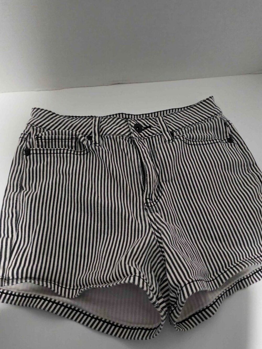 Blackheart Black White Striped High Waisted Shorts Junior's Size 3